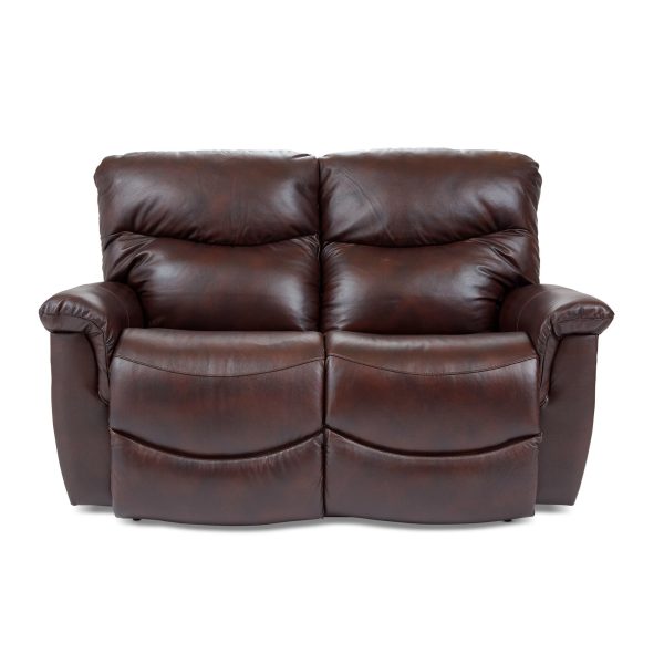 James Leather Tri-Power Reclining Loveseat
